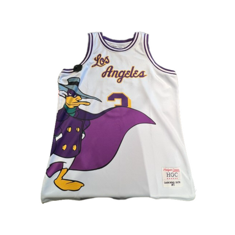 WHITE LOS ANGELES DARKWING DUCK BASKETBALL JERSEY - Allstarelite.com