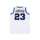 Michael Jordan Laney High School White & Blue Basketball Jersey - Allstarelite.com