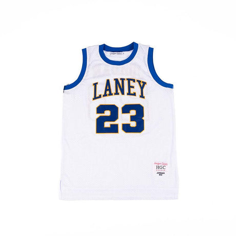 Michael Jordan Laney High School White & Blue Basketball Jersey - Allstarelite.com