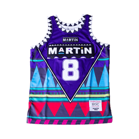 MARTIN TRIBAL PURPLE SATIN JERSEY - Allstarelite.com