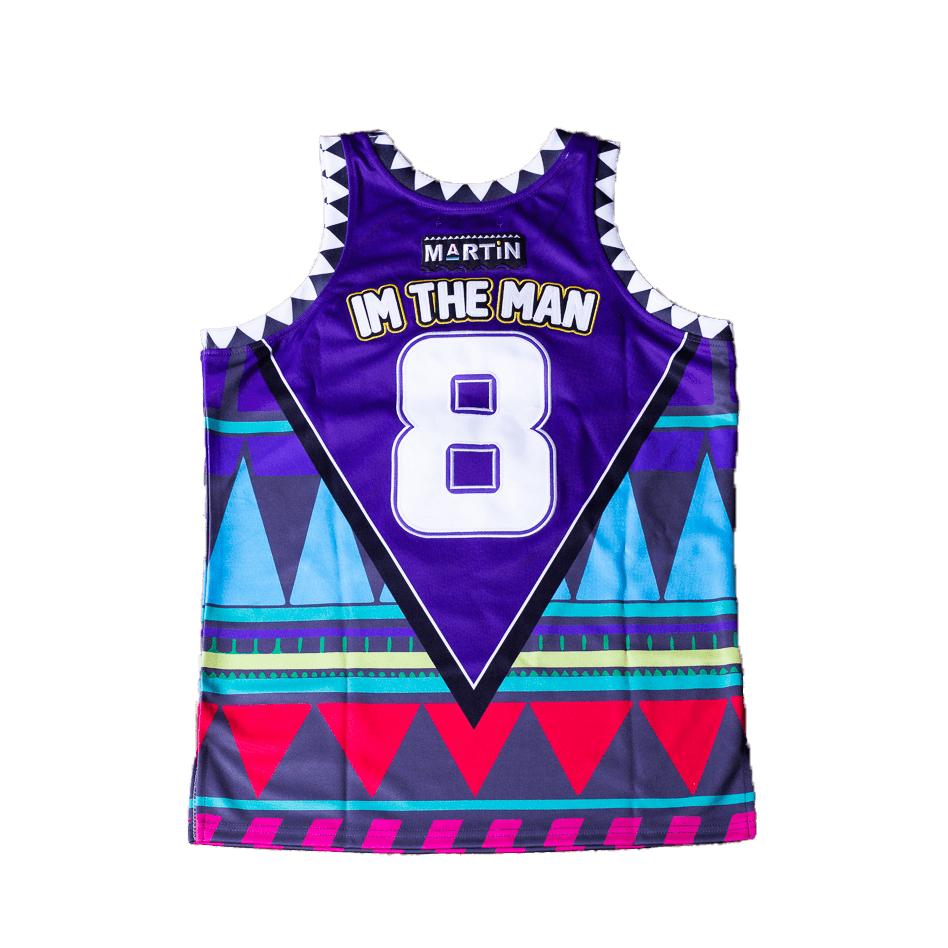 MARTIN TRIBAL PURPLE SATIN JERSEY - Allstarelite.com