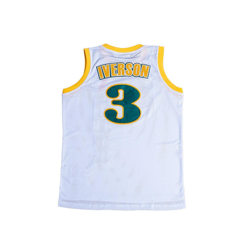 ALLEN IVERSON ALTERNATE GREEN/WHITE HIGH SCHOOL BASKETBALL JERSEY GREEN/WHITE - Allstarelite.com