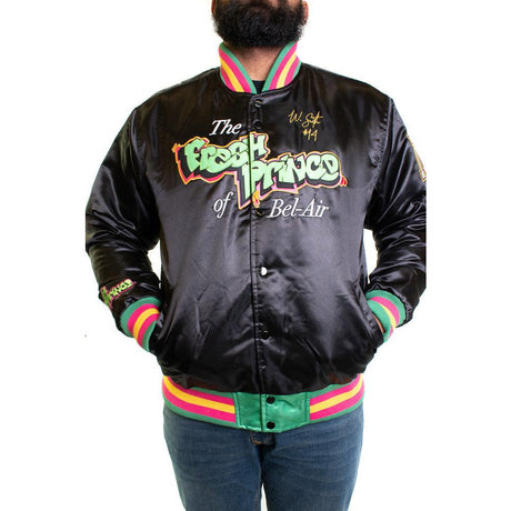 Black Fresh Prince Satin Jacket - Allstarelite.com