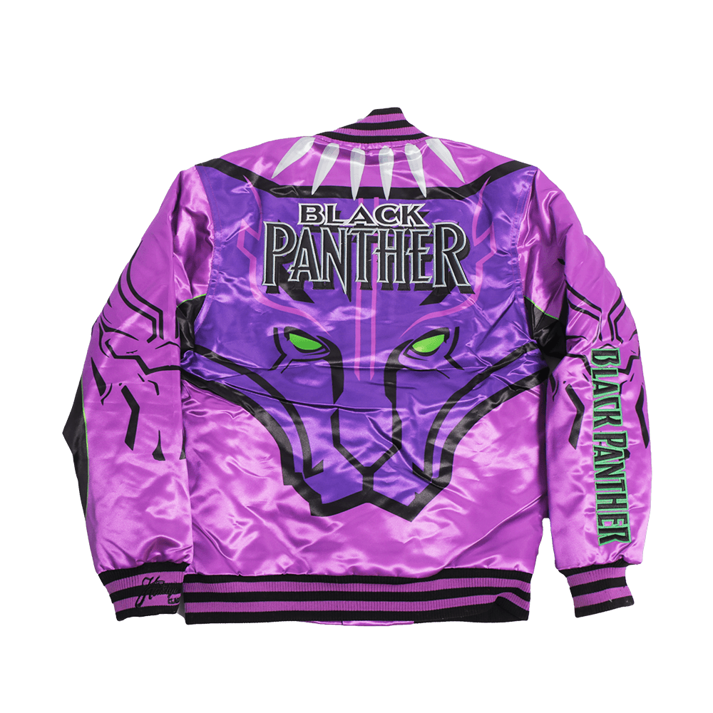 BLACK PANTHER SATIN JACKET PURPLE - Allstarelite.com