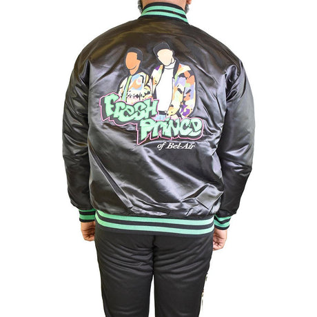 Black The Fresh Prince of Bel-Air Jazzy Jeff Satin Jacket - Allstarelite.com