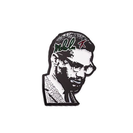 BLACK/WHITE MALCOLM X PIN - Allstarelite.com