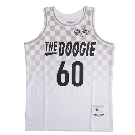 BOOGIE NIPSEY HUSSLE WHITE BASKETBALL JERSEY - Allstarelite.com