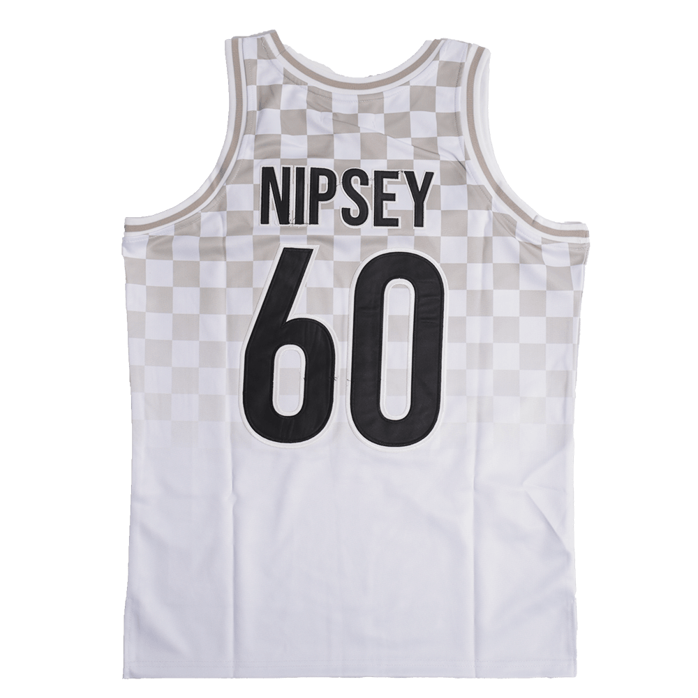 BOOGIE NIPSEY HUSSLE WHITE BASKETBALL JERSEY - Allstarelite.com