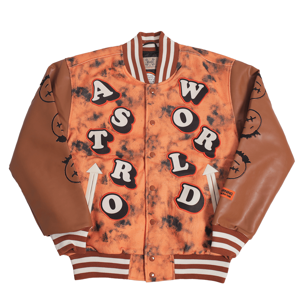 BRAND X ASTRO WORLD BROWN YOUTH VARSITY JACKET - Allstarelite.com