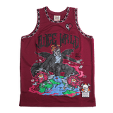 BRAND X JUICE WRLD 999 CRANBERRY BASKETBALL JERSEY - Allstarelite.com