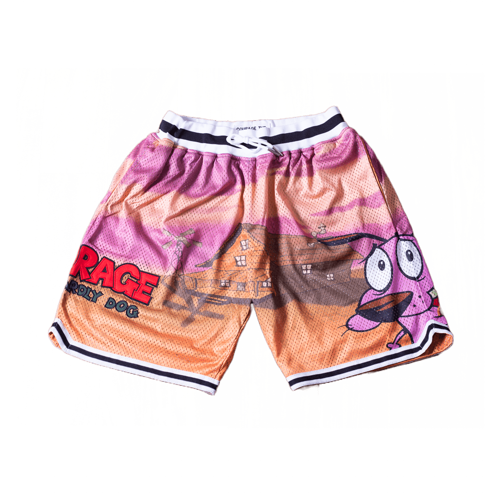 COURAGE THE COWARDLY DOG BASKETBALL SHORTS TAN - Allstarelite.com