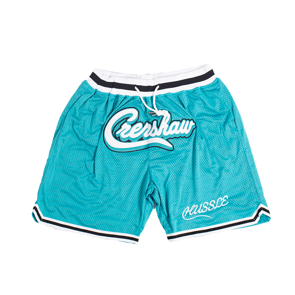 Crenshaw Mamba Shorts S / Teal - Custom Designed Basketball Shorts by All Star Elite