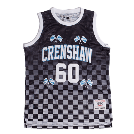 CRENSHAW CHECKER FLAG BASKETBALL JERSEY BLACK - Allstarelite.com