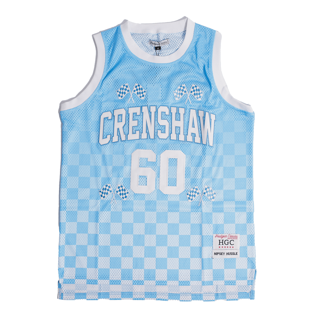 CRENSHAW CHECKER FLAG BASKETBALL JERSEY SKY BLUE - Allstarelite.com