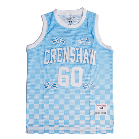 CRENSHAW CHECKER FLAG BASKETBALL JERSEY SKY BLUE - Allstarelite.com