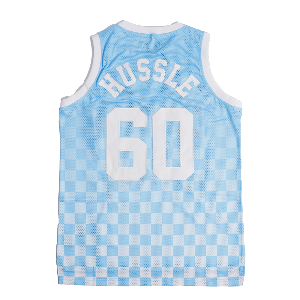 CRENSHAW CHECKER FLAG BASKETBALL JERSEY SKY BLUE - Allstarelite.com