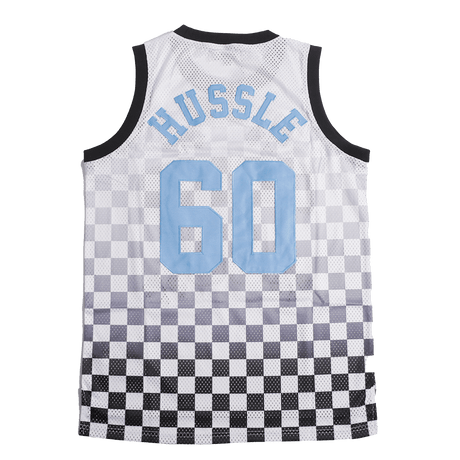 CRENSHAW CHECKER FLAG BASKETBALL JERSEY WHITE - Allstarelite.com