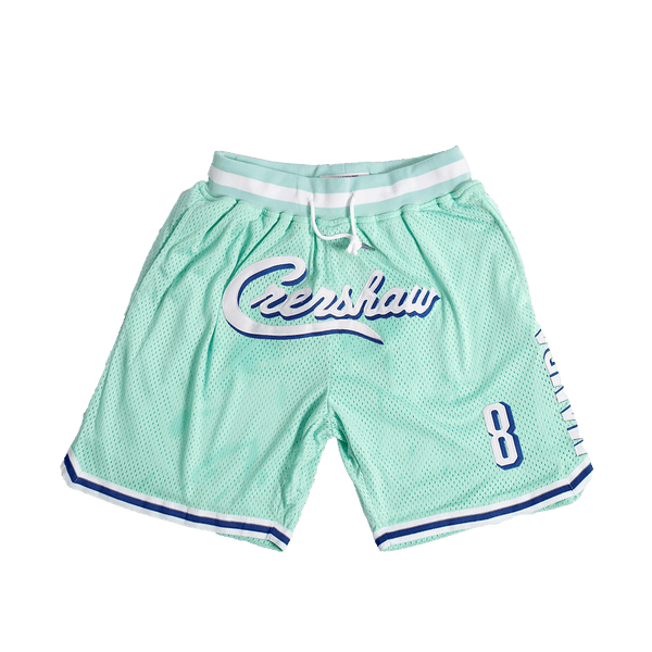 Crenshaw Mamba Shorts S / Teal - Custom Designed Basketball Shorts by All Star Elite