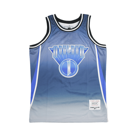 DAMIAN LILLARD ALTERNATE GRAY/BLUE HIGH SCHOOL BASKETBALL JERSEY - Allstarelite.com