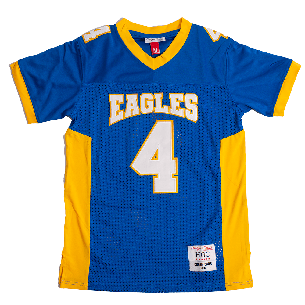 DEREK CARR EAGLES BLUE HIGH SCHOOL FOOTBALL JERSEY - Allstarelite.com