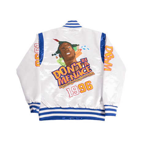 DON'T BE A MENACE WHITE SATIN JACKET - Allstarelite.com