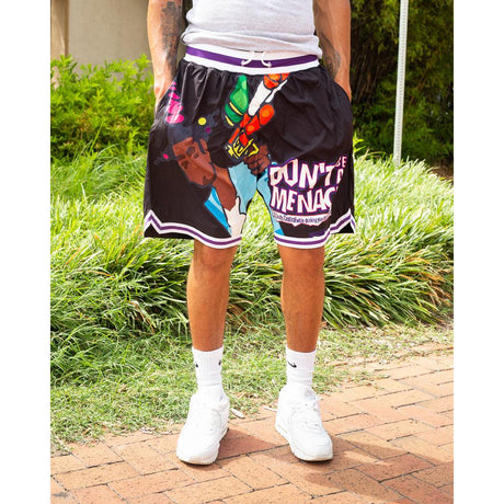 DONT BE A MENACE BLACK BASKETBALL SHORTS - Allstarelite.com