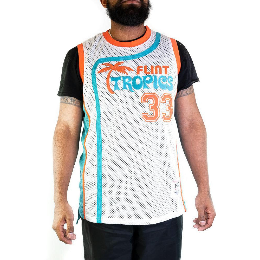 Flint Tropics Semi Pro Basketball Jersey White Green – Jersey Junkiez