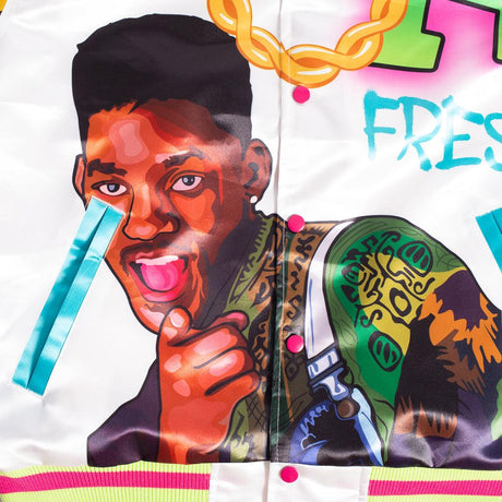 FRESH PRINCE FRESH AIR GRAFFITI YOUTH SATIN JACKET WHITE - Allstarelite.com