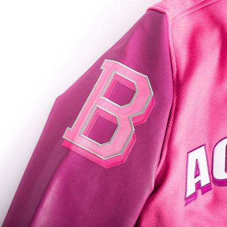 Fresh Prince of Bel-Air Academy Varsity Jacket In Pink - Allstarelite.com