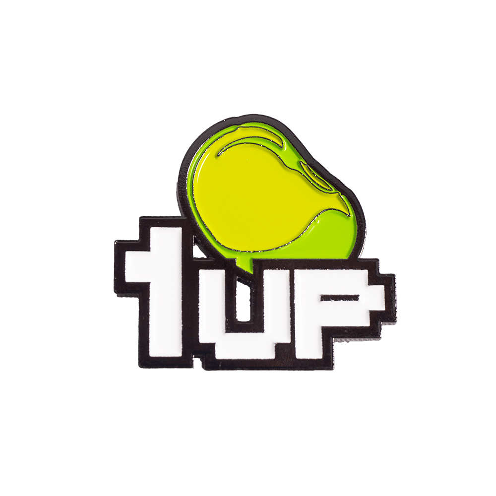 GREEN/WHITE 1 UP BEAN PIN - Allstarelite.com