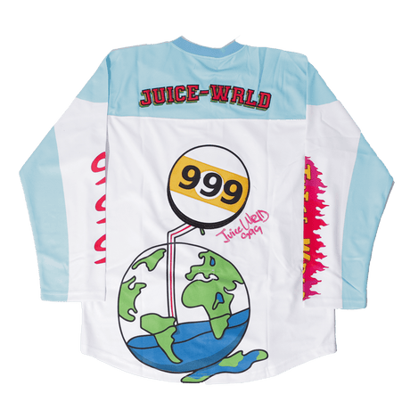 JUICEWRLD HOCKEY JERSEY IN BLUE - Allstarelite.com