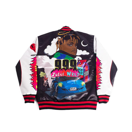 JUICEWRLD SATIN JACKET BLACK/RED - Allstarelite.com