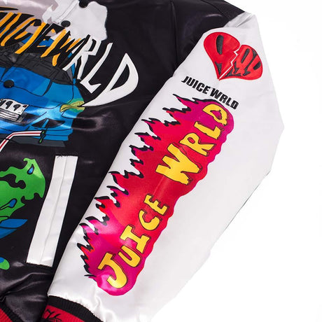 JUICEWRLD SATIN JACKET BLACK/RED - Allstarelite.com