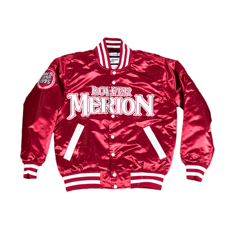 KOBE BRYANT LOWER MERION MAROON SATIN JACKET - Allstarelite.com