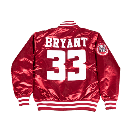 KOBE BRYANT LOWER MERION MAROON SATIN JACKET - Allstarelite.com