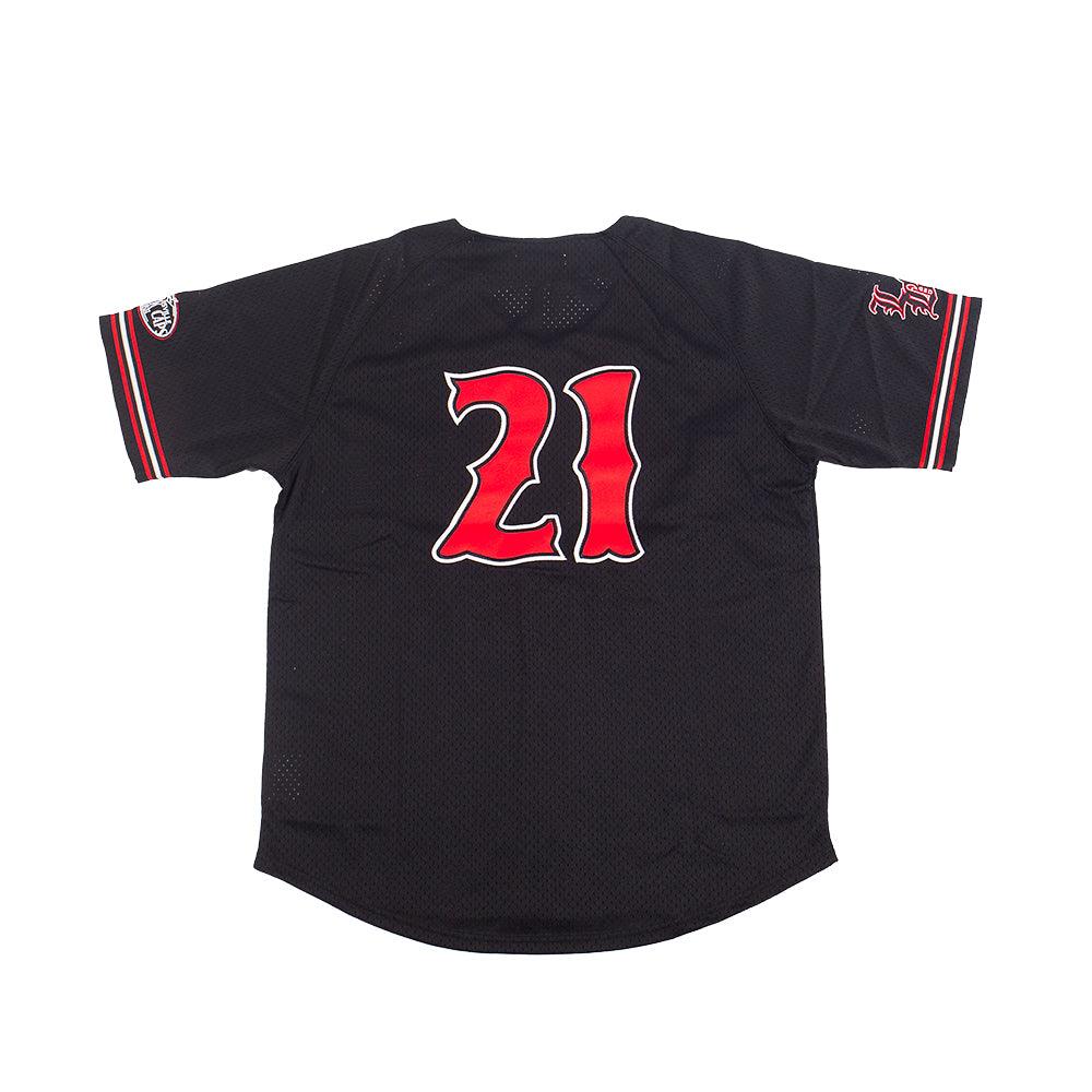 LOUISVILLE BLACK CAPS BUTTON DOWN BATTING PRACTICE JERSEY - Allstarelite.com