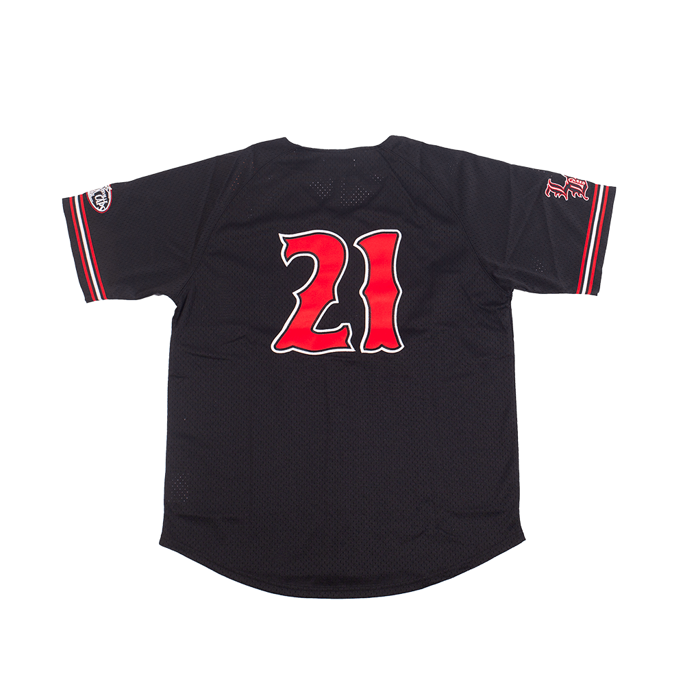 LOUISVILLE BLACK CAPS BUTTON DOWN JERSEY - Allstarelite.com