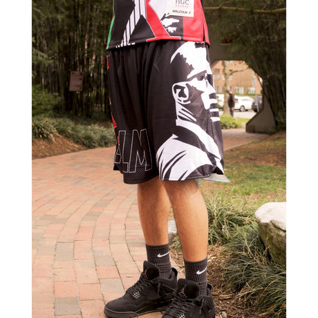 MALCOLM X BLACK & RED BASKETBALL SHORTS - Allstarelite.com