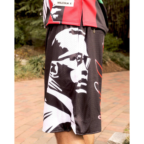 MALCOLM X BLACK & RED BASKETBALL SHORTS - Allstarelite.com