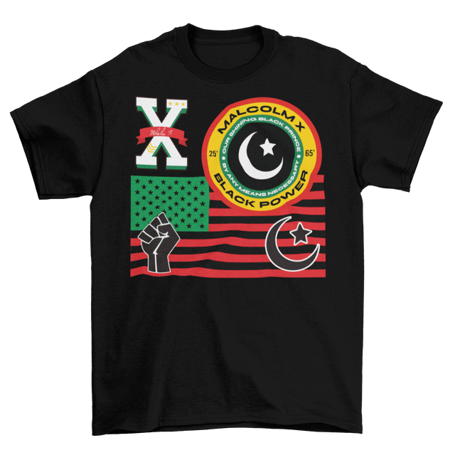 MALCOLM X FLAG TSHIRT - Allstarelite.com