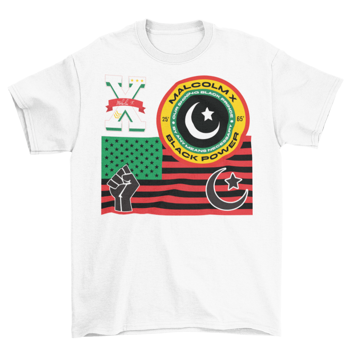 MALCOLM X FLAG TSHIRT - Allstarelite.com