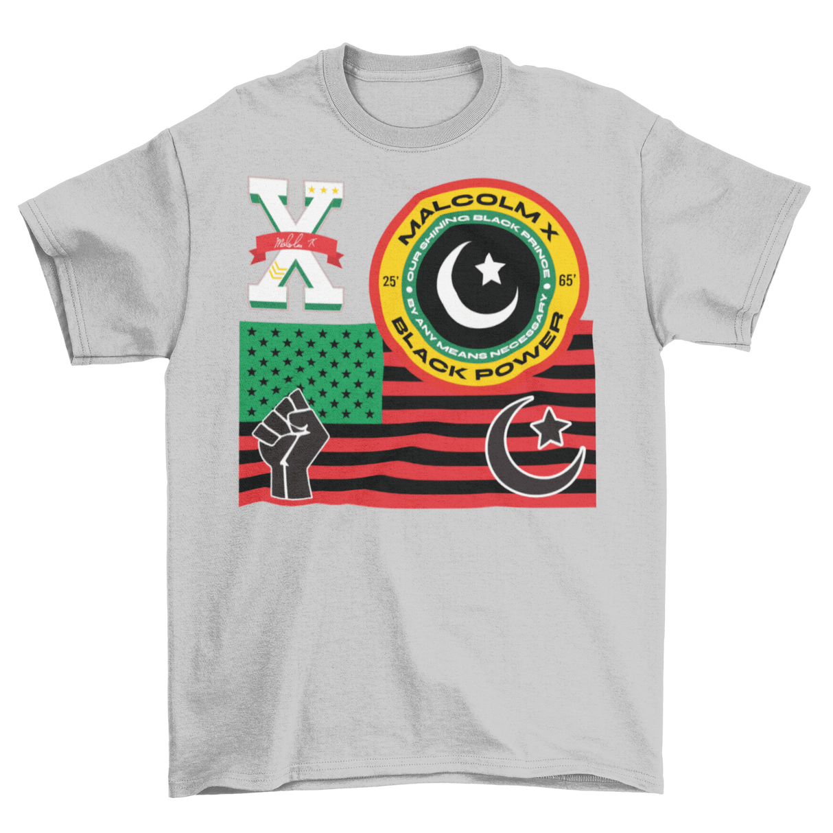 MALCOLM X FLAG TSHIRT - Allstarelite.com