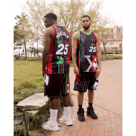 MALCOLM X RED & GREEN BASKETBALL SHORTS - Allstarelite.com