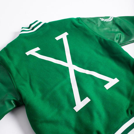 Malcolm X Varsity Jacket In Green - Allstarelite.com