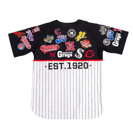 NEGRO LEAGUE BUTTON DOWN COLLAGE FRONT PATCH JERSEY - Allstarelite.com