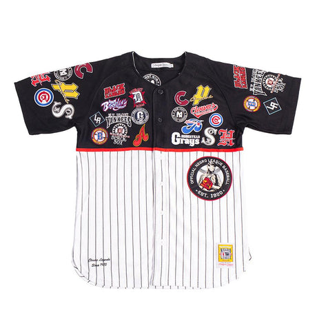 NEGRO LEAGUE BUTTON DOWN COLLAGE FRONT PATCH JERSEY - Allstarelite.com