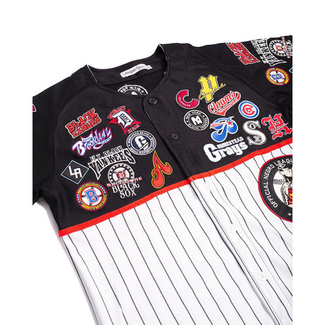 NEGRO LEAGUE BUTTON DOWN COLLAGE FRONT PATCH JERSEY - Allstarelite.com