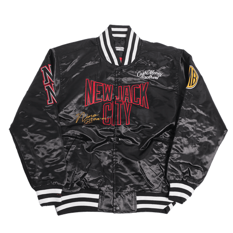 NINO BROWN NEW JACK CITY BLACK SATIN JACKET - Allstarelite.com