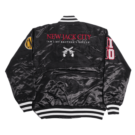 NINO BROWN NEW JACK CITY BLACK SATIN JACKET - Allstarelite.com