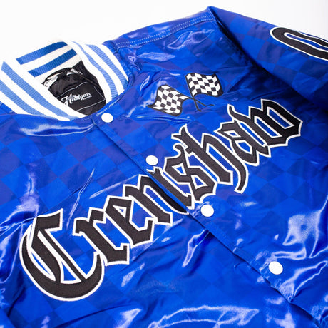 NIPSEY HUSSLE BOOGIE VARSITY JACKET IN BLUE - Allstarelite.com